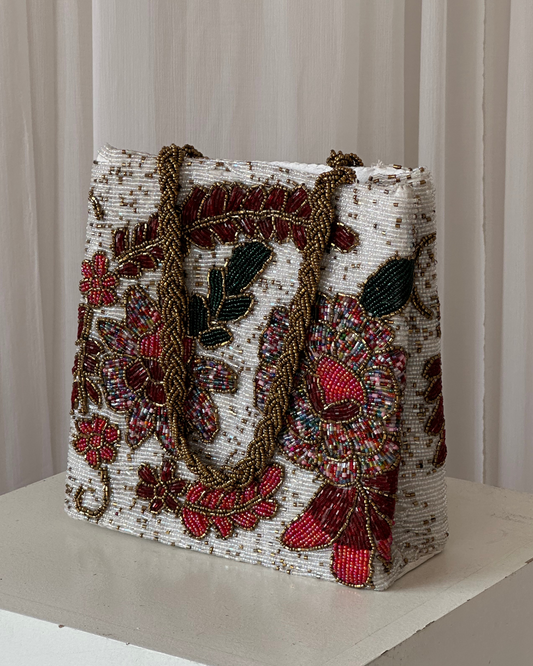 Multicolour patchwork embellished bag