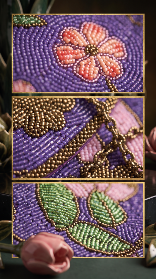 Beaded Handmade Premium Floral Clutch | Perfect for weddings and Parties