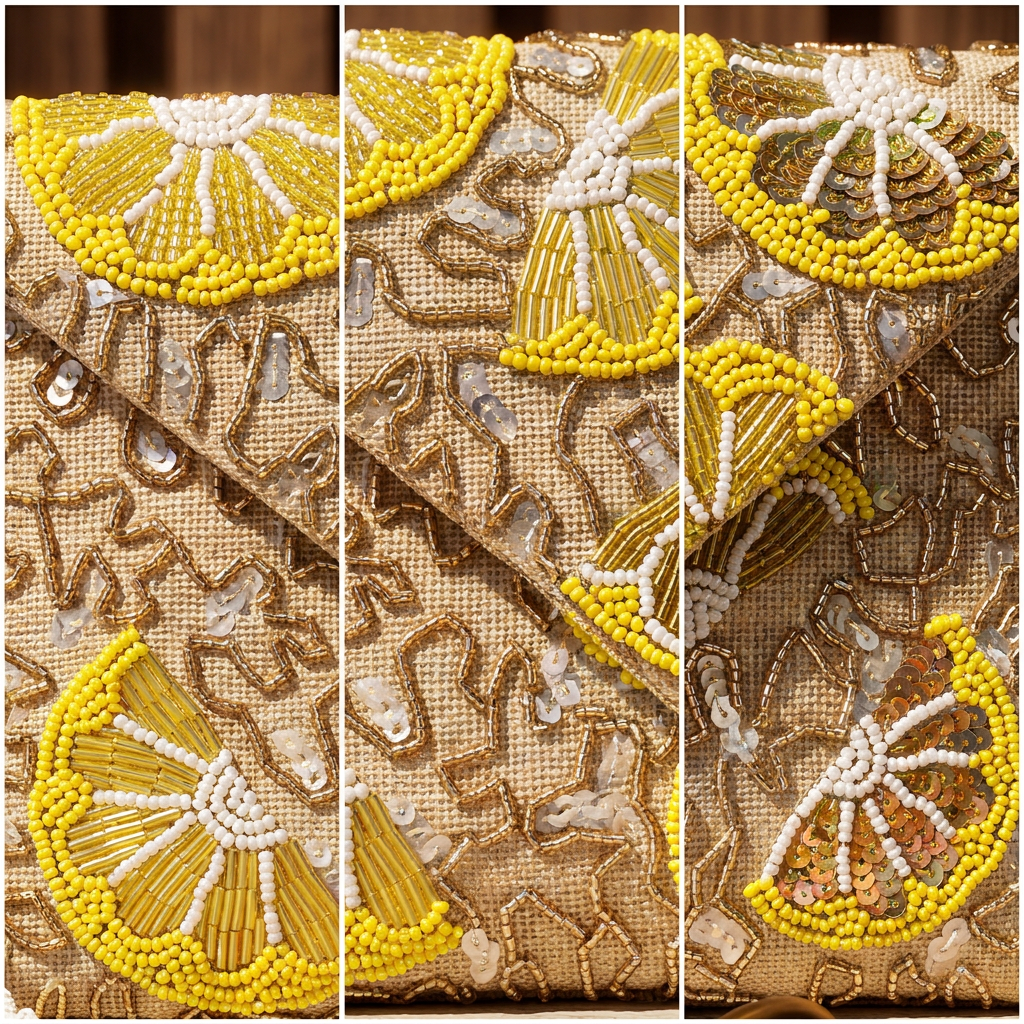 Citrus Beaded Clutch Bag | Handmade Luxury Evening Bag by Amal Ayub