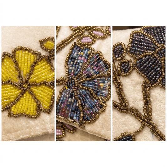 Beaded Multi Floral Clutch | Perfect for weddings and Parties - Amal Ayub