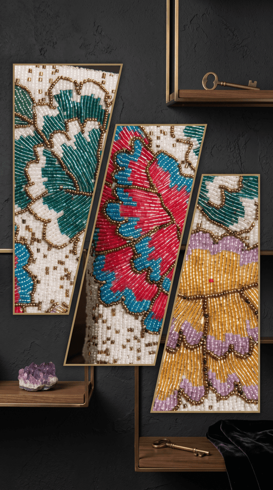 Beaded Peony Bloom Handbag | Ivory Multicolor Parties & Weddings| Amal Ayub - Amal Ayub