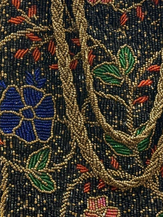 Black Beaded Vine Shoulder Bags | Amal Ayub - Amal Ayub