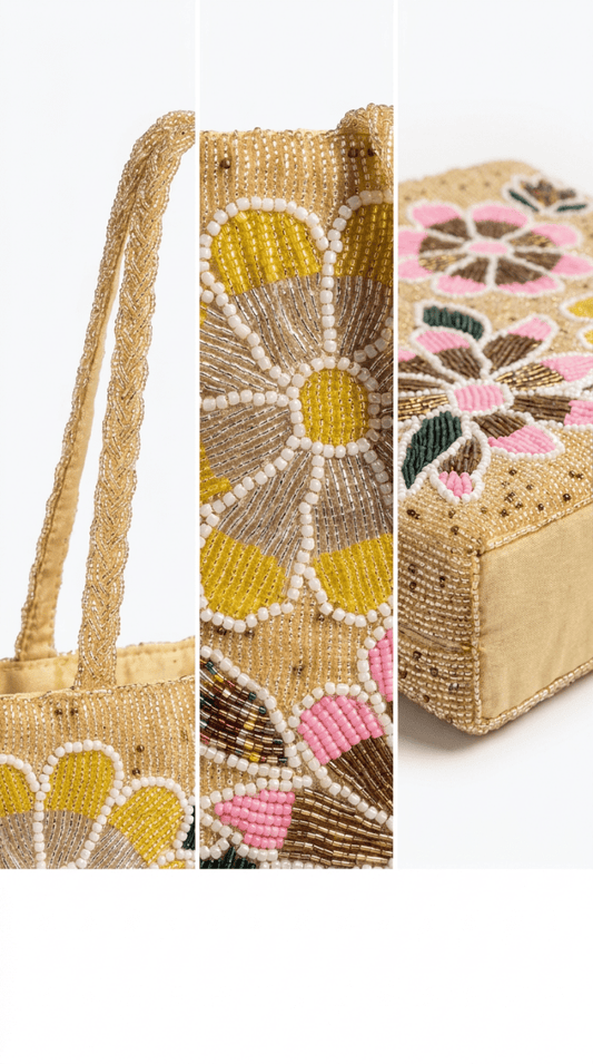 FLORAL LUXE Beaded bag | Perfect for Weddings and Events - Amal Ayub