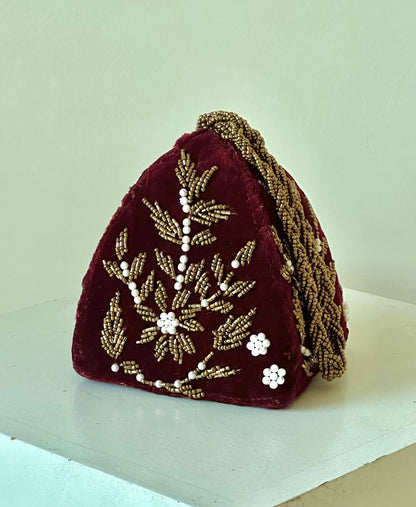 Maroon Potli Clutch