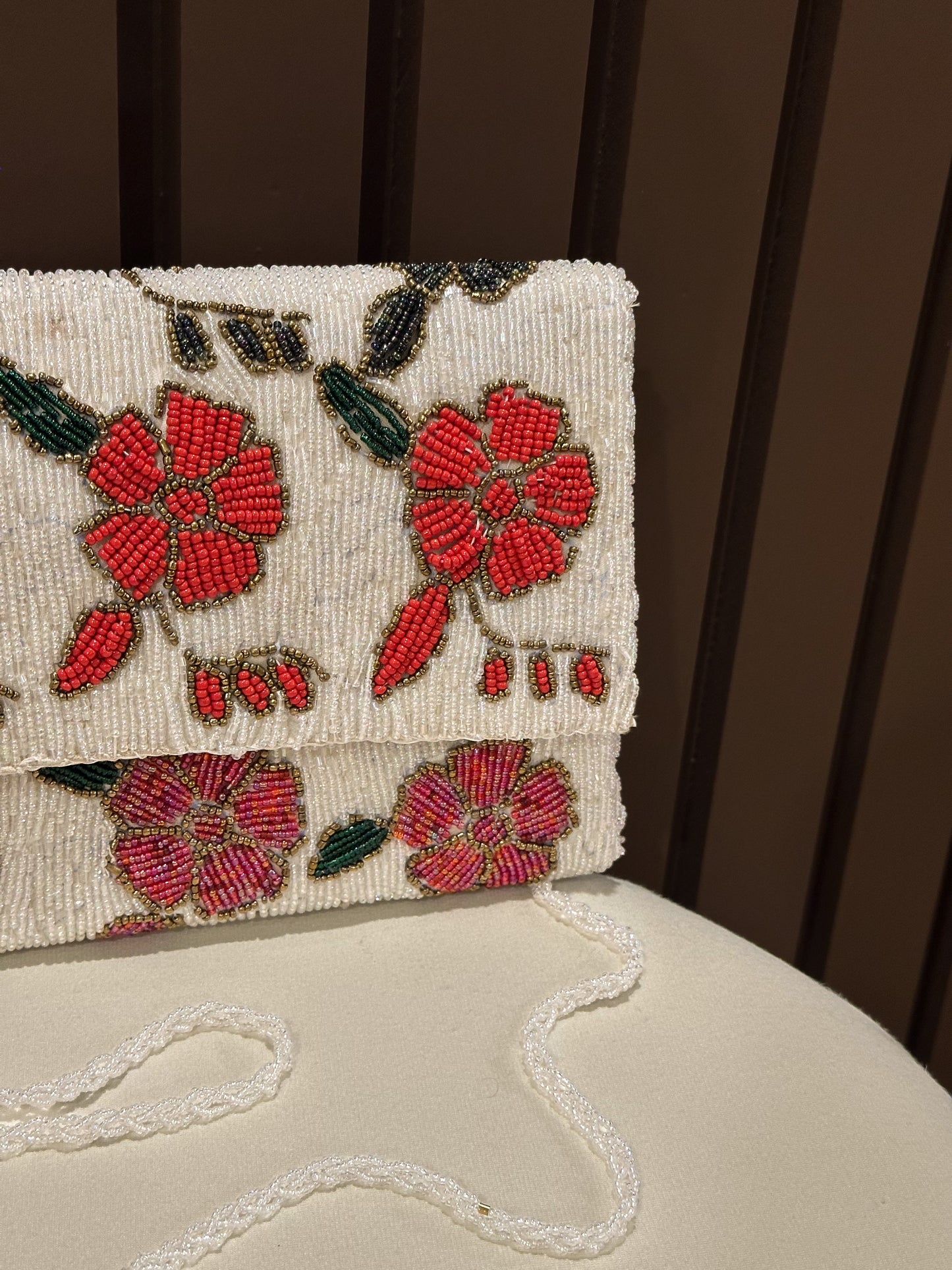 Hand embellished clutch