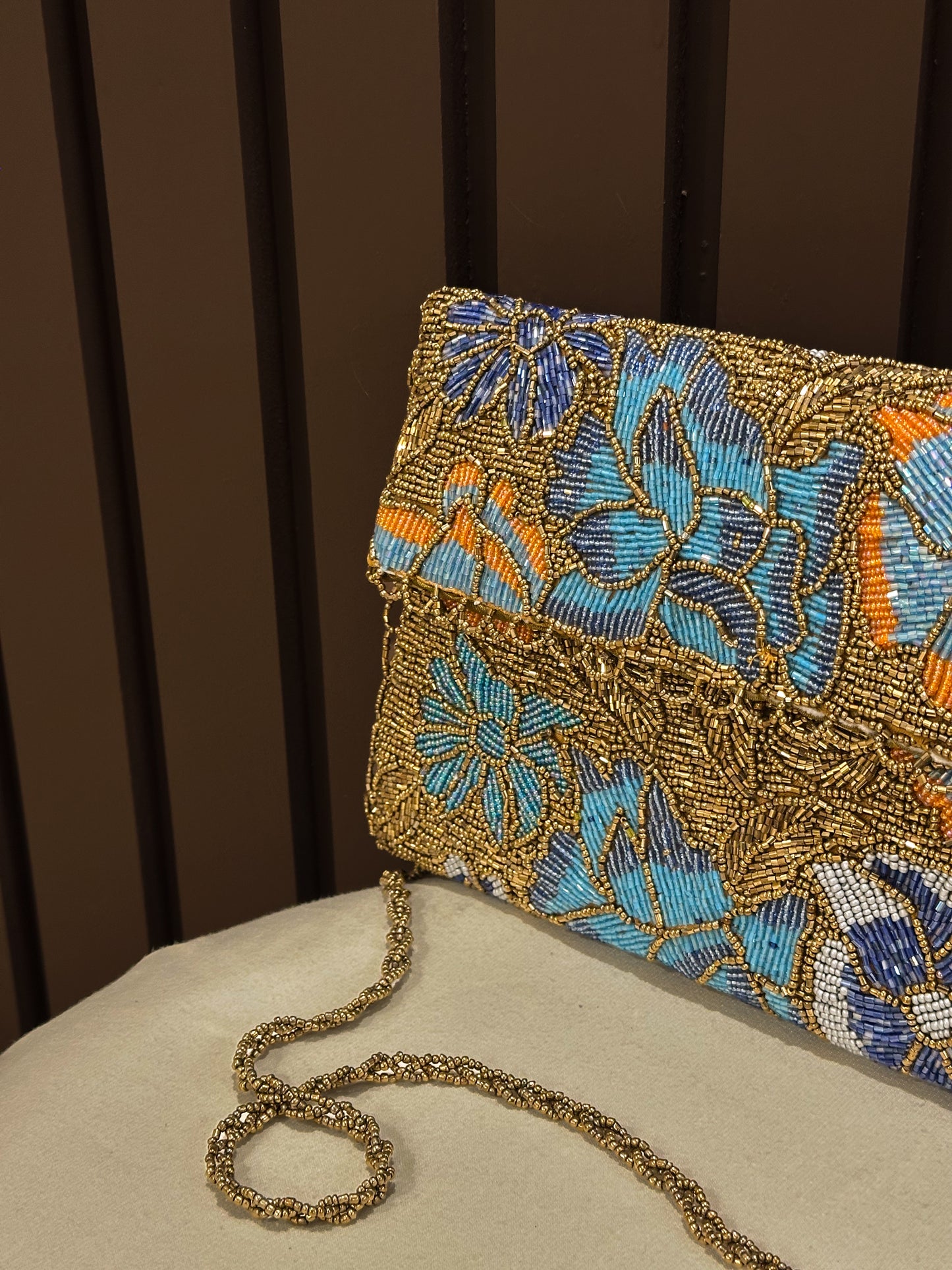 Gold Hand embellished clutch