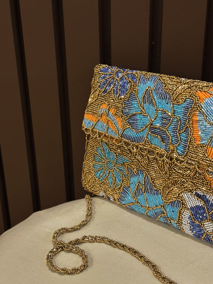 Gold Hand embellished clutch