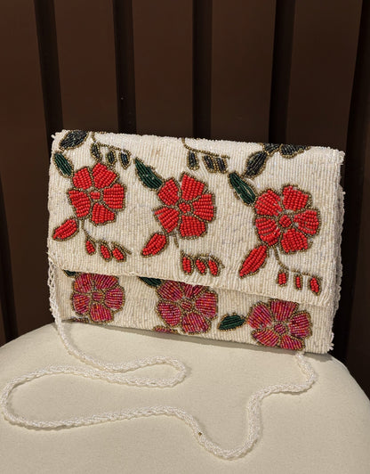 Hand embellished clutch