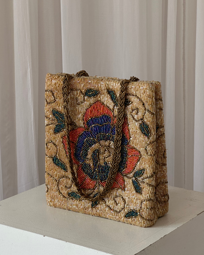 Gold beaded bridal purse pakistan