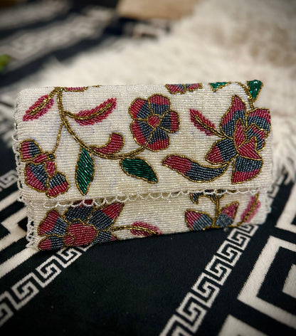 Handmade Pink Floral Clutch