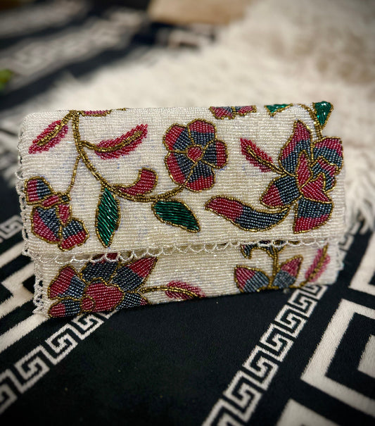 Handmade Pink Floral Clutch