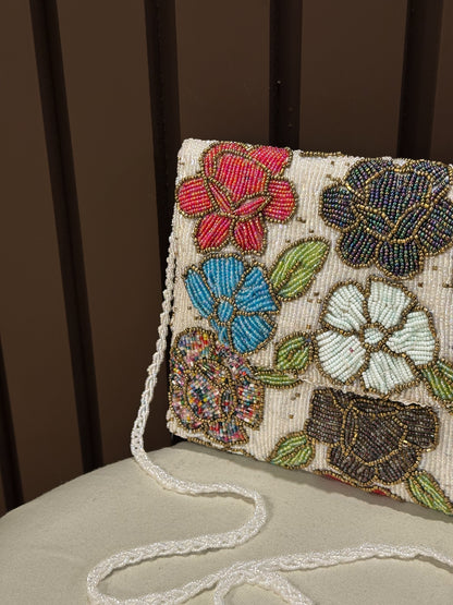 Hand embellished clutch