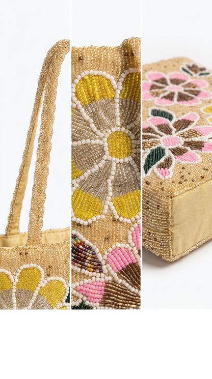 FLORAL LUXE Beaded bag | Perfect for Weddings and Events