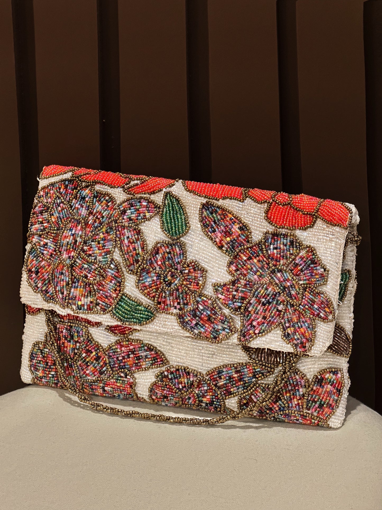 Handembellished clutch