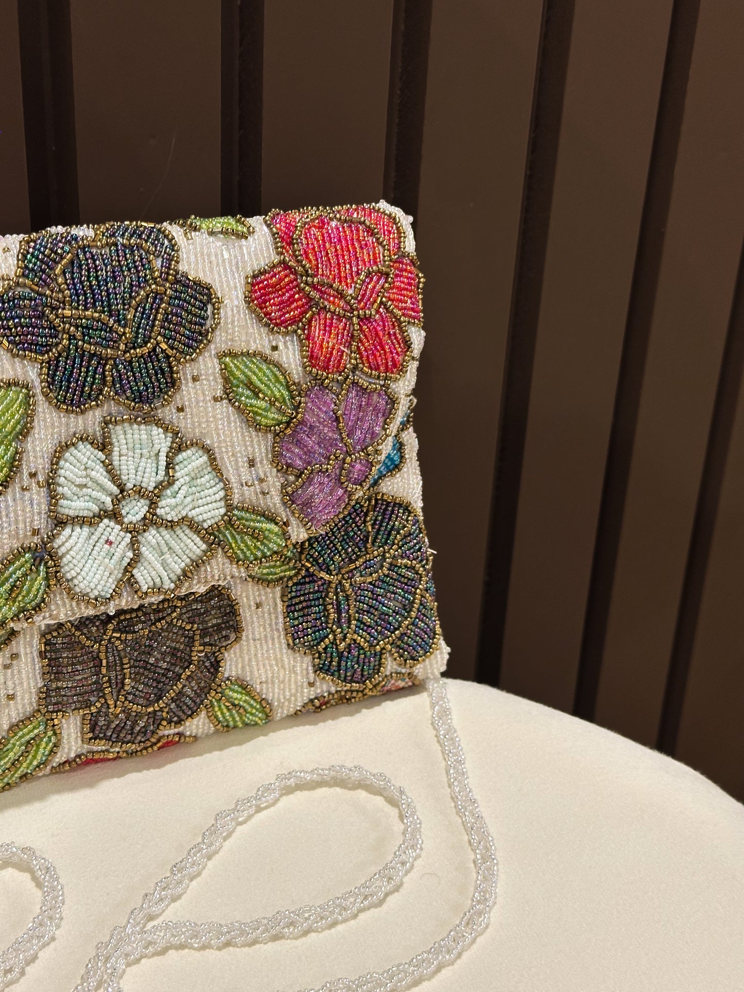 Hand embellished clutch