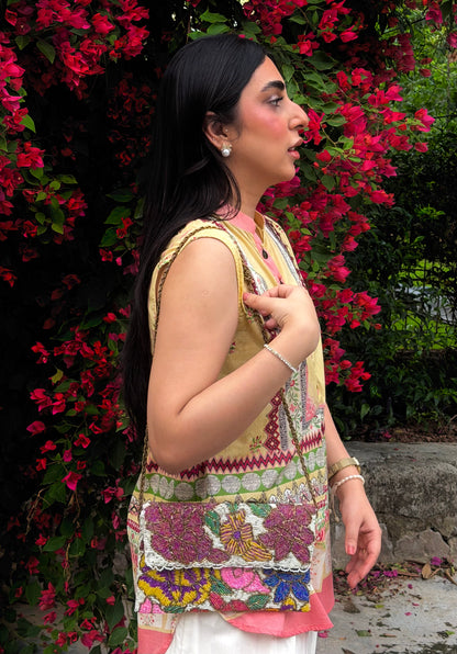 Hand beaded Multi floral Clutch