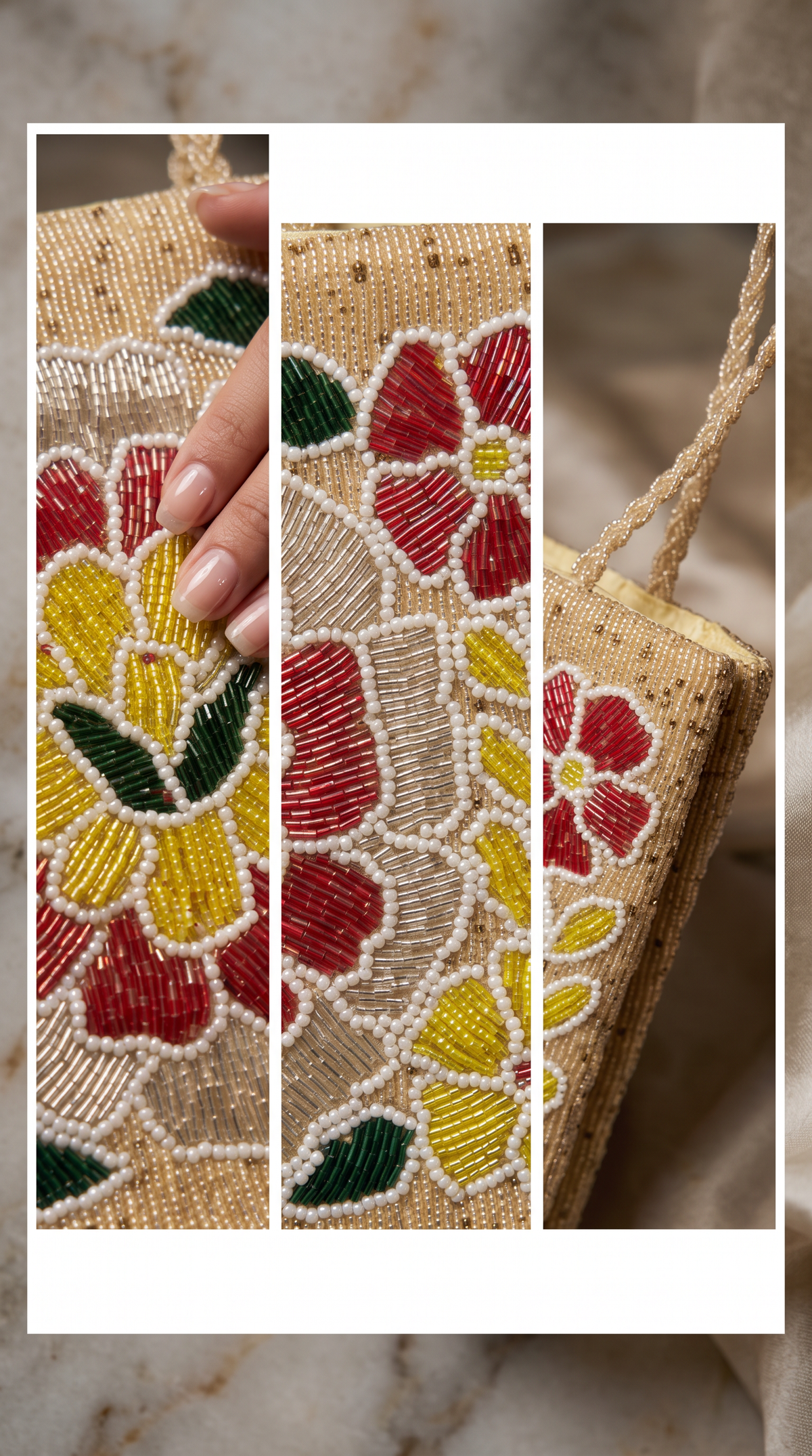 Beaded Floral Handcrafted Bag — Moroccan-Inspired