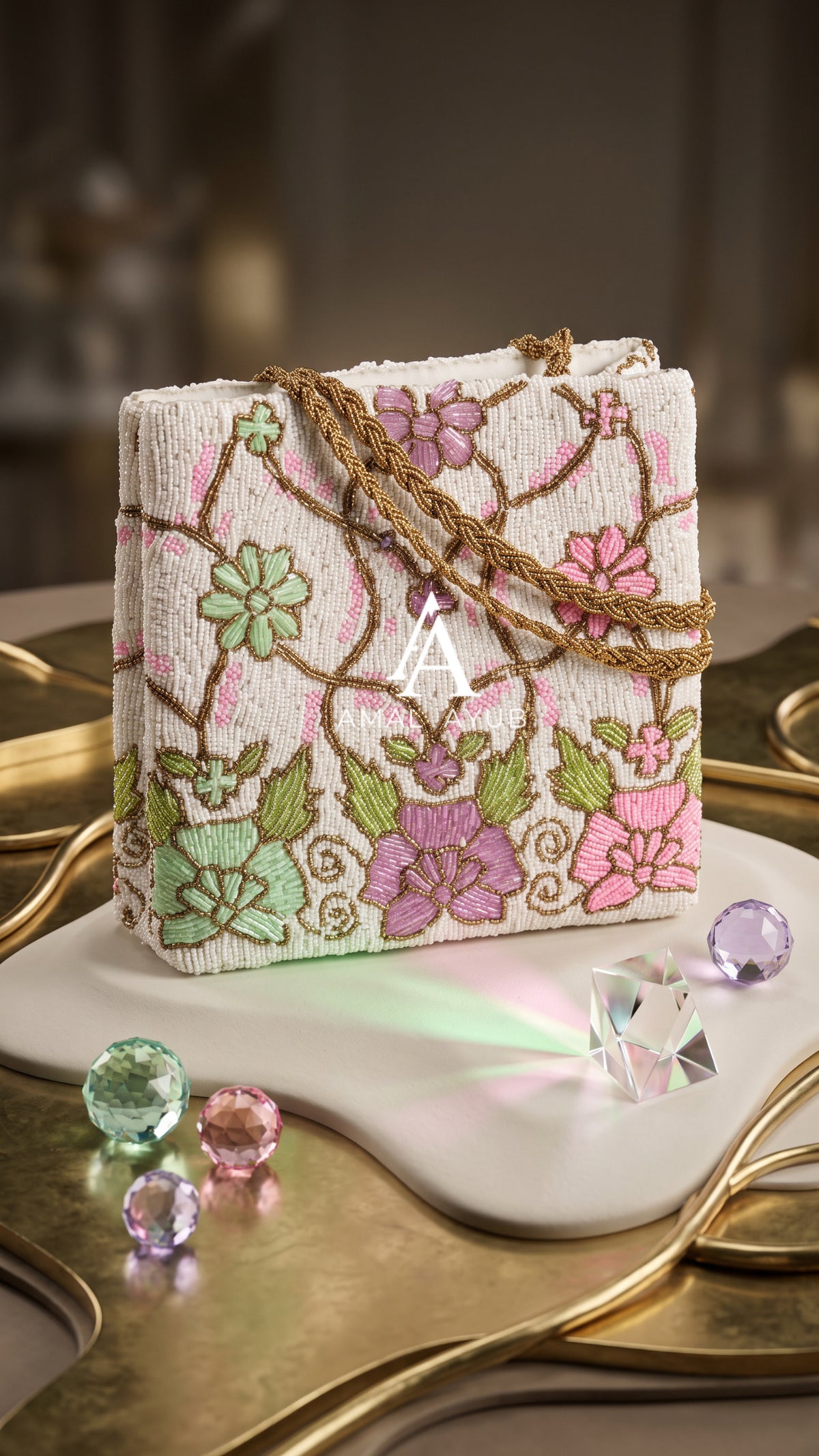 Pastel Beaded Evening Bag for Weddings | Amal Ayub