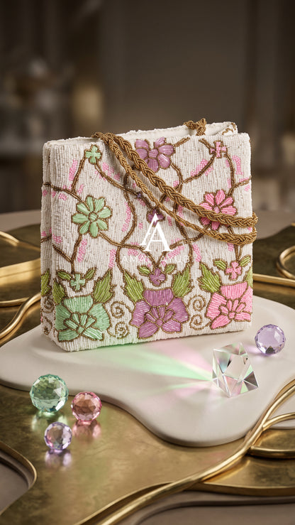 Pastel Beaded Evening Bag for Weddings | Amal Ayub