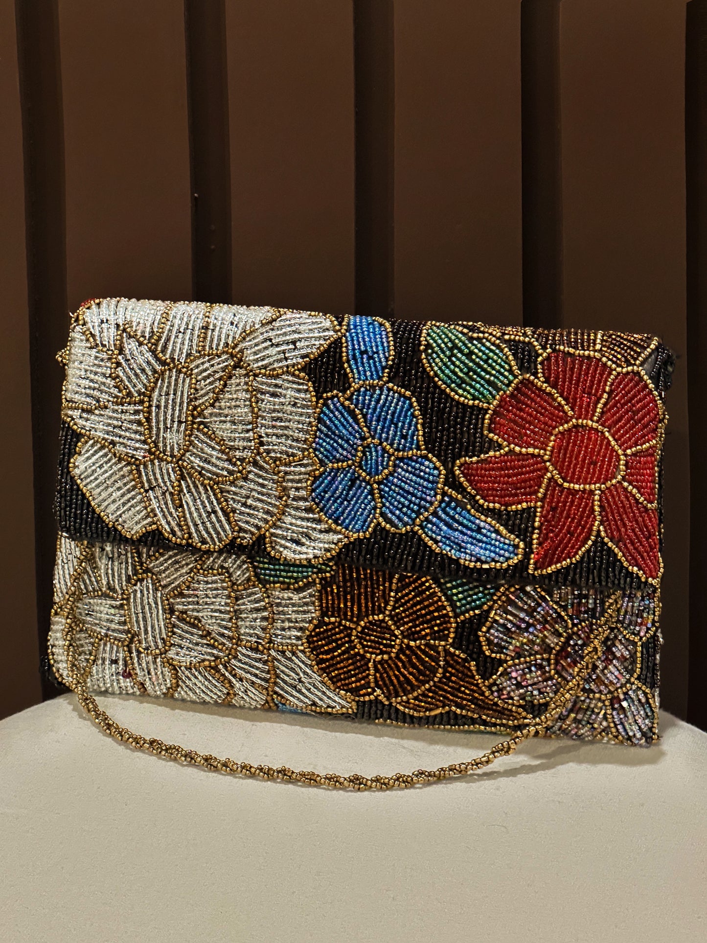 Handcrafted Black Luxury Clutch- Shoulder bag- Evening Purse