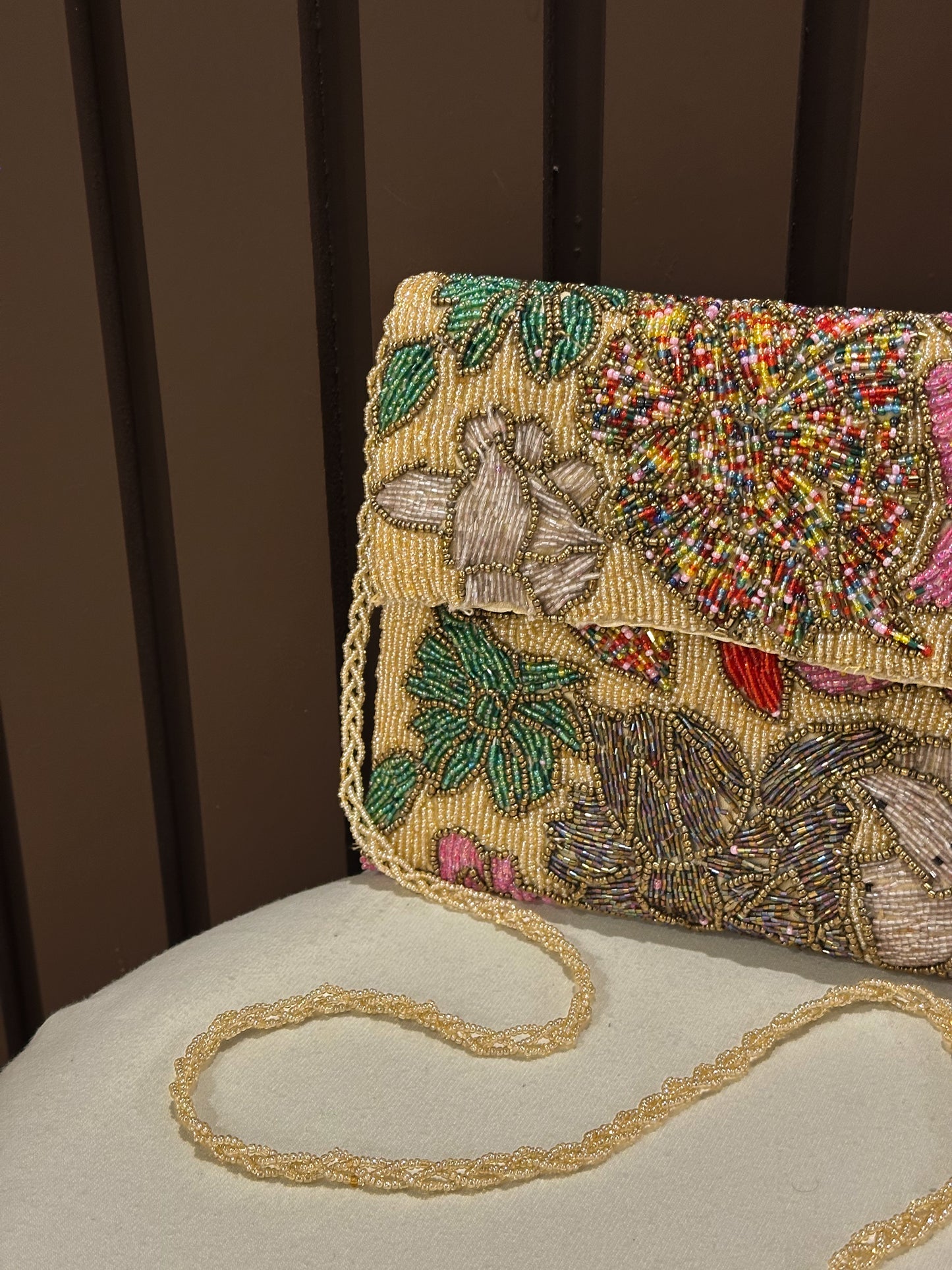 Handcrafted Floral Beaded Clutch Bag | Amal Ayub