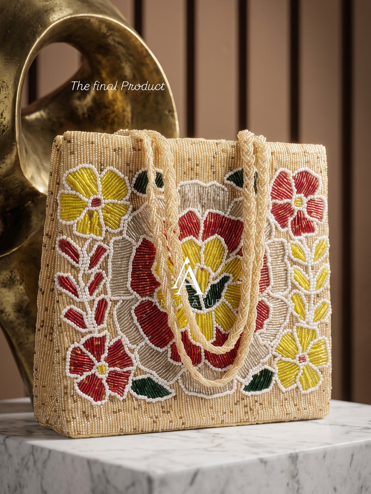 Beaded Floral Handcrafted Bag — Moroccan-Inspired