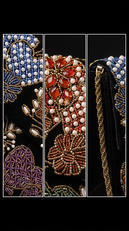 Beaded Colorful Pineapple Beaded Clutch – Handmade Pearl & Beadwork Bag