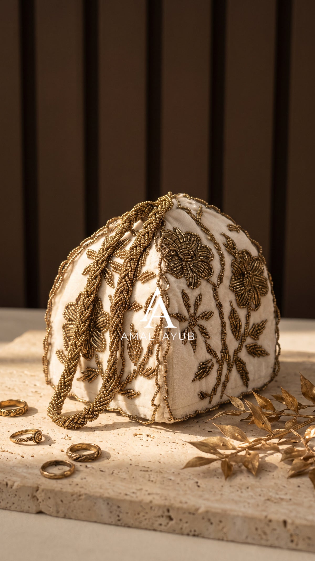 Gold Handmade Potli | Perfect for Weddings and Parties