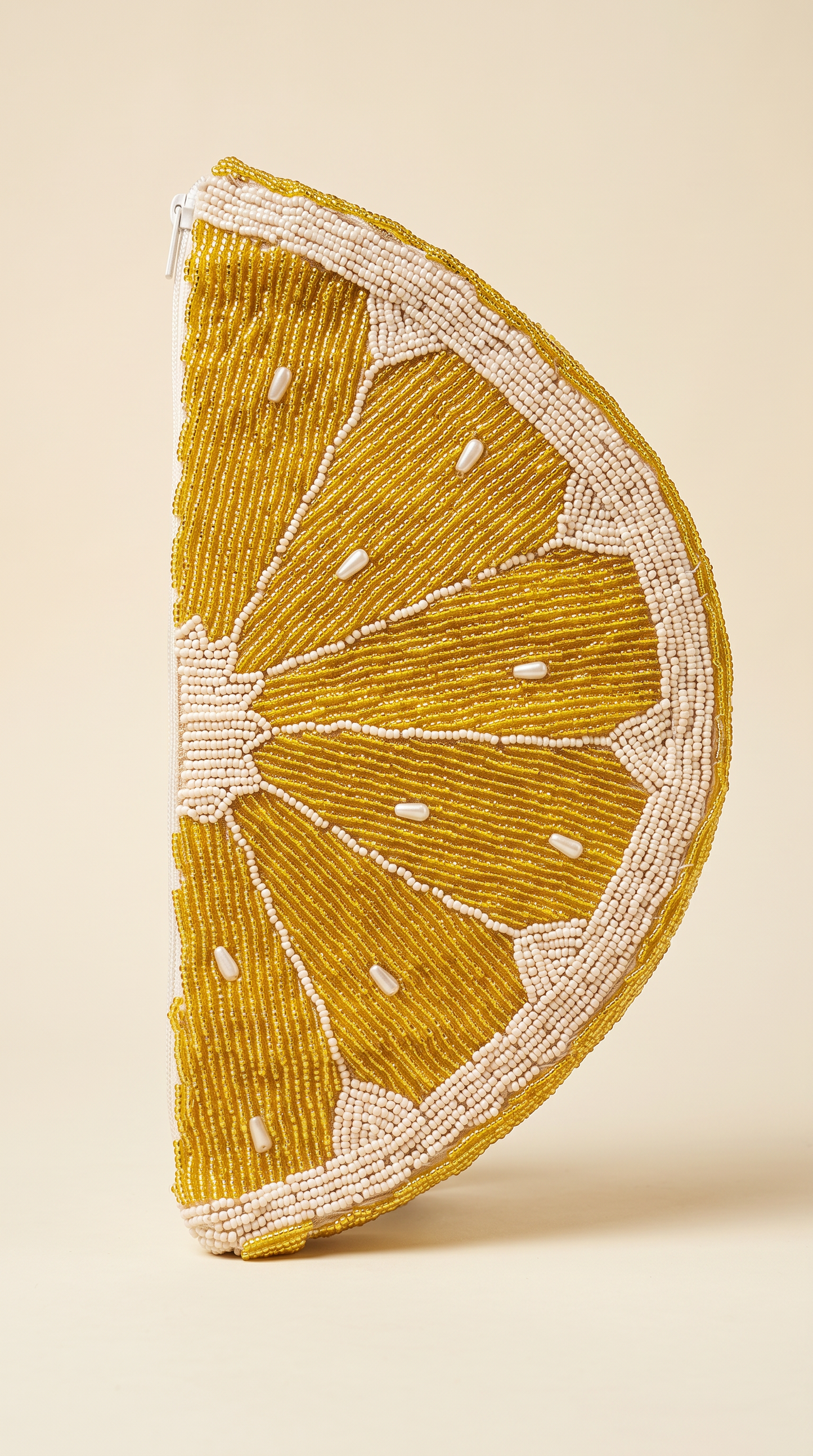 Golden Yellow Citrus Beaded Clutch