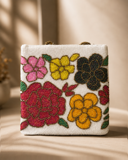 Floral Beaded Handbag for ladies | Weddings and Parties