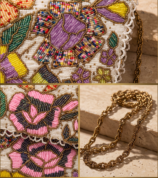 Purple Floral Clutch & Shoulder Bag for Girls | Amal Ayub