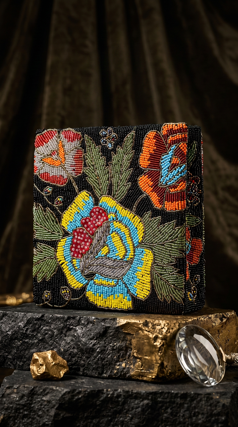 Black Handbeaded Bag | Evening handbag ladies | Pakistan