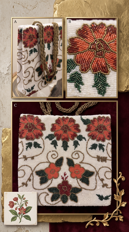 Floral Beaded Statement Bag