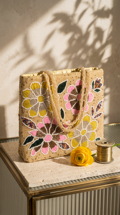 FLORAL LUXE Beaded bag | Perfect for Weddings and Events