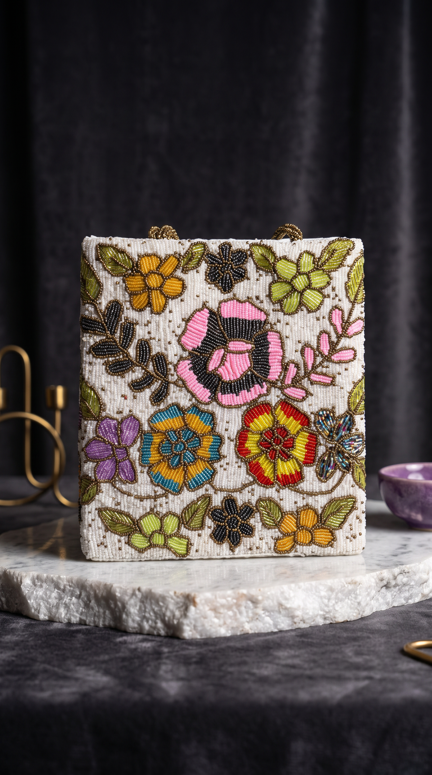 Beaded Bloom Garden Beaded Bag