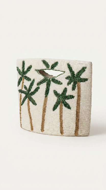 Off white Palm Tree Hand embellished bag