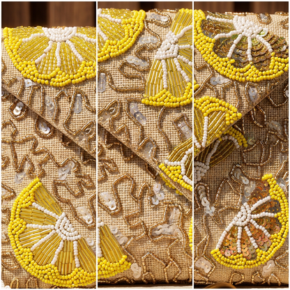 Citrus Beaded Clutch Bag | Handmade Luxury Evening Bag by Amal Ayub