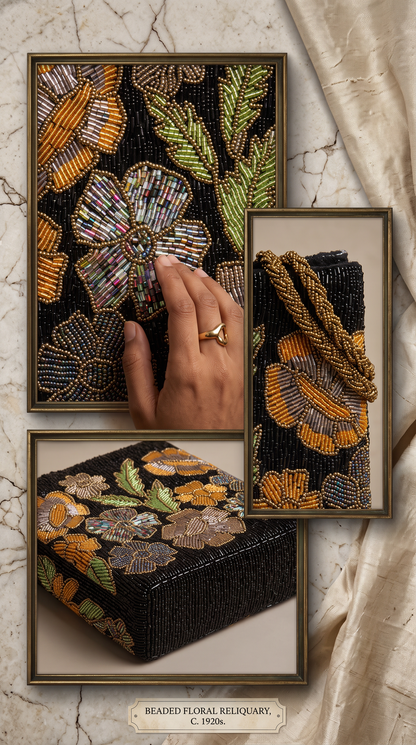 Black Beaded Evening Bag for Weddings & Parties | Amal Ayub