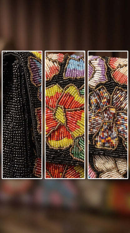 Beaded Kaleidoscope Bloom Flap Clutch – Amal Ayub