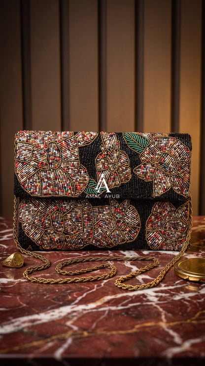 Beaded Antique Mosaic Flap Clutch – Amal Ayub