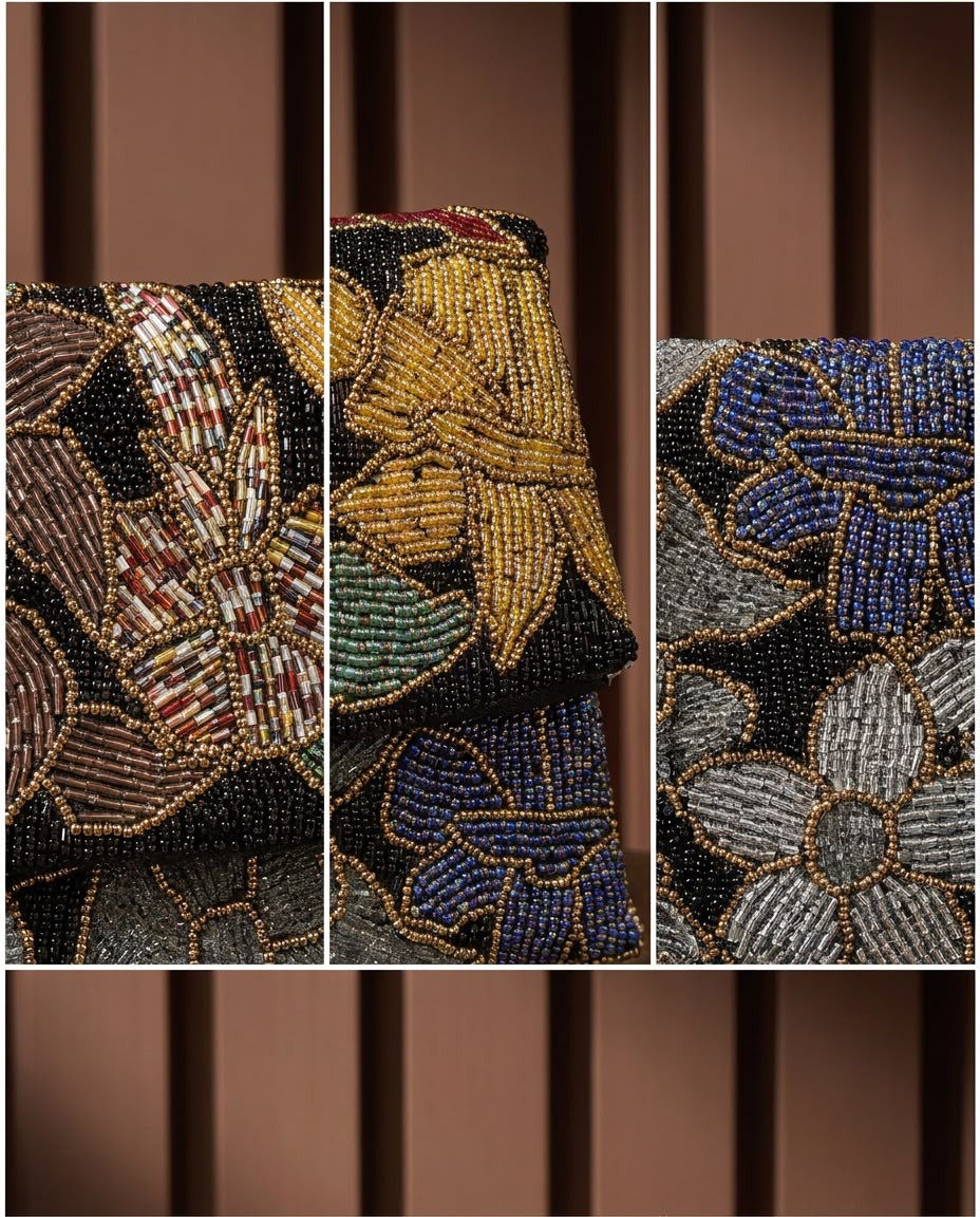Beaded Copper Dusk Flap Clutch – Amal Ayub