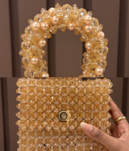 Gold Champagne Crystal Handbag – Amal Ayub