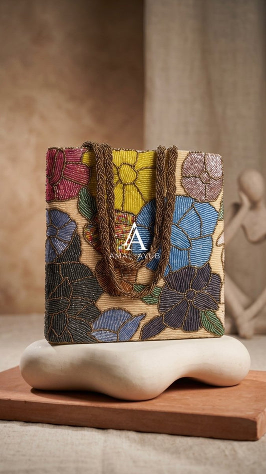 Beaded Bloom Garden Handbag | Parties & Weddings - Amal Ayub