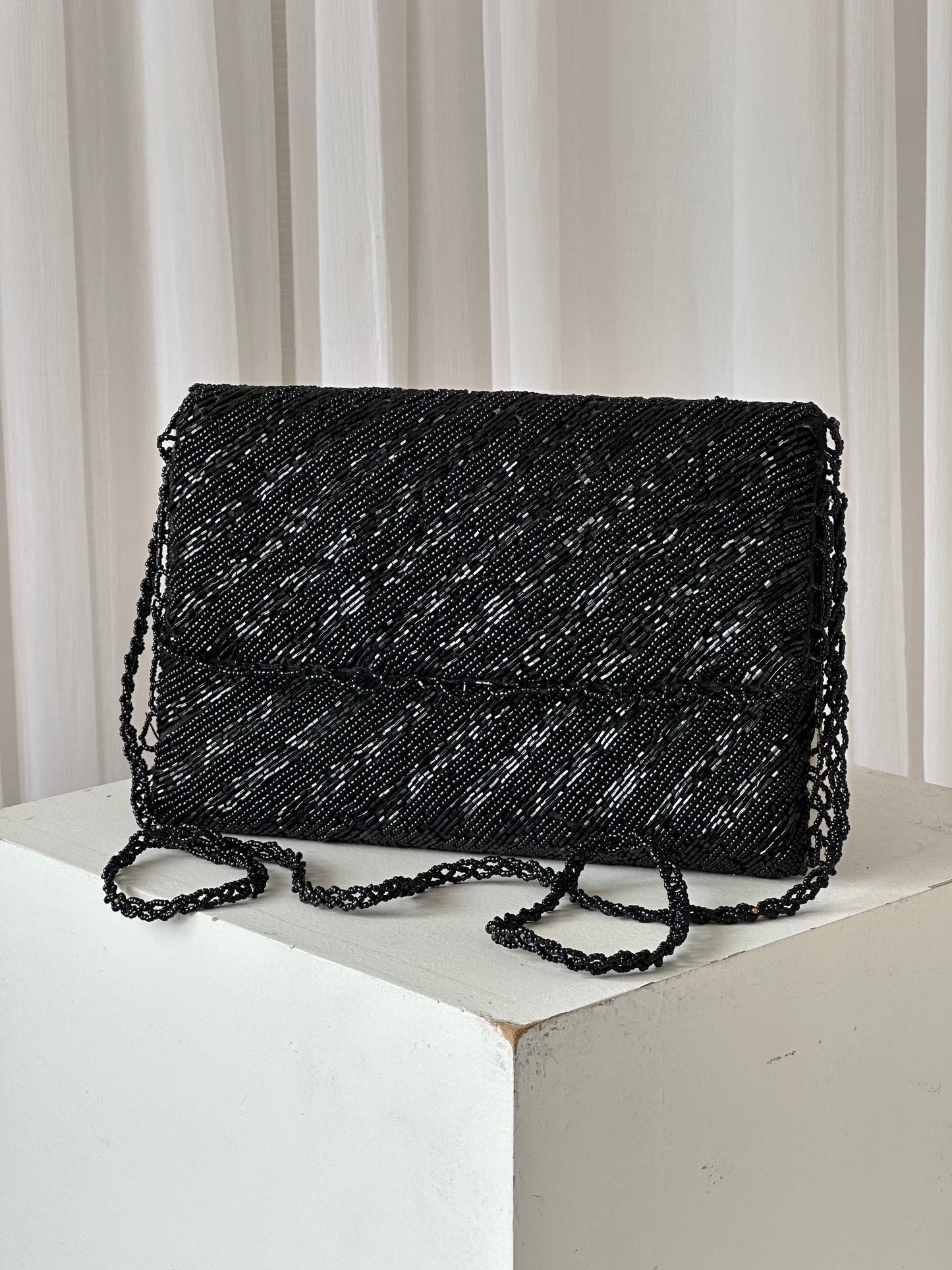 Black hand embellished clutch bag hand embellished bag Amal Ayub 