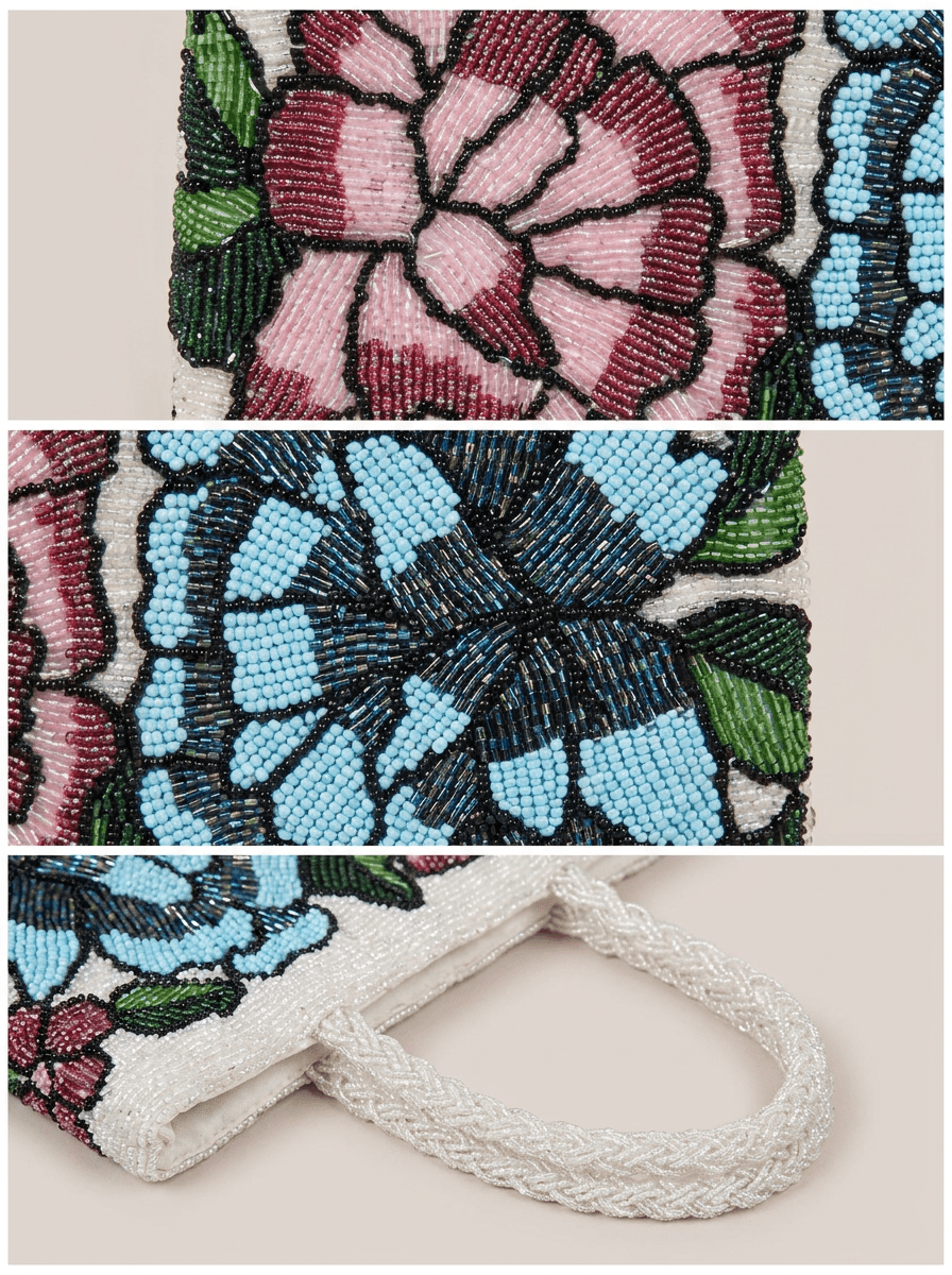Blooming Garden Beaded Handbag | Luxury Floral Wedding & Festive Bag - Amal Ayub