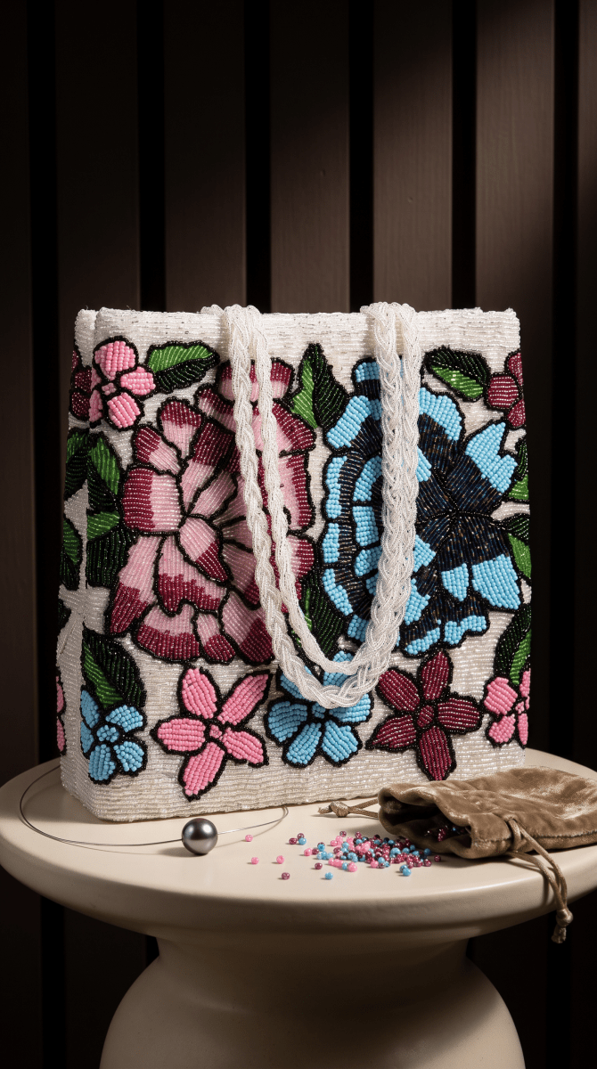 Blooming Garden Beaded Handbag | Luxury Floral Wedding & Festive Bag - Amal Ayub