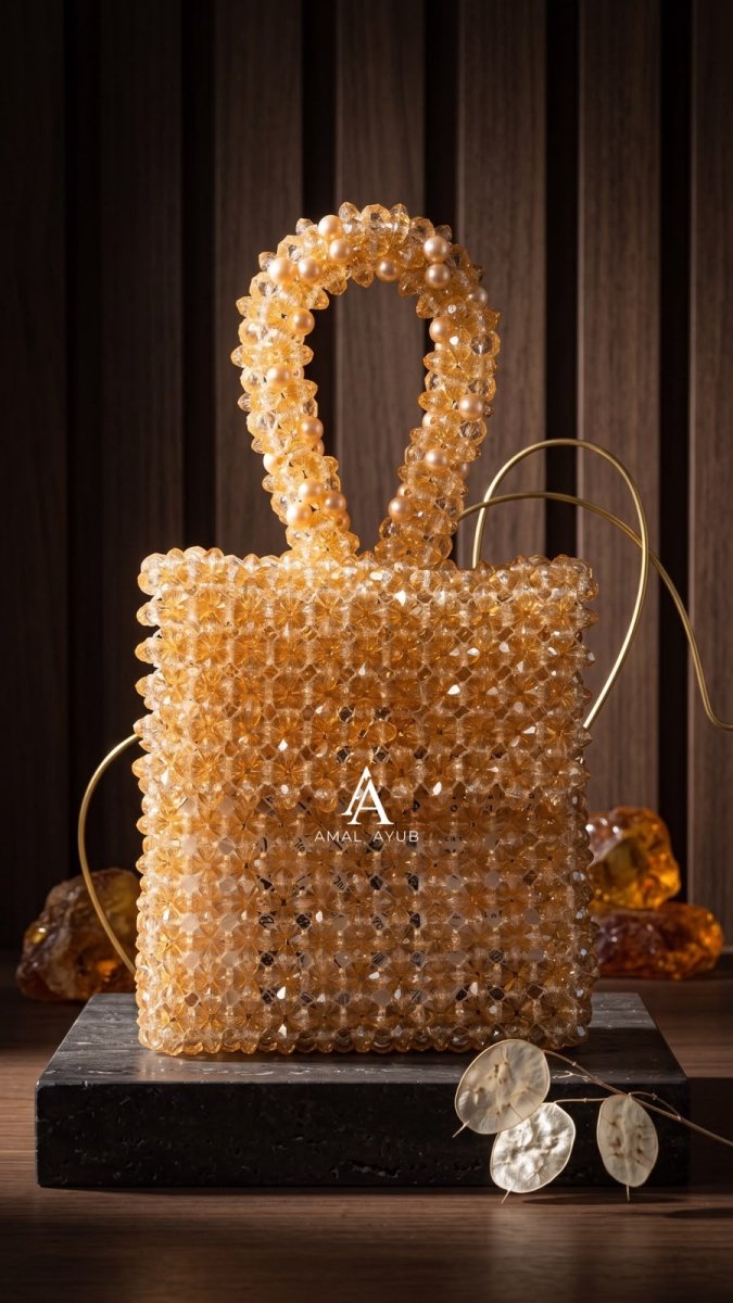 Gold Champagne Crystal Handbag – Amal Ayub - Amal Ayub