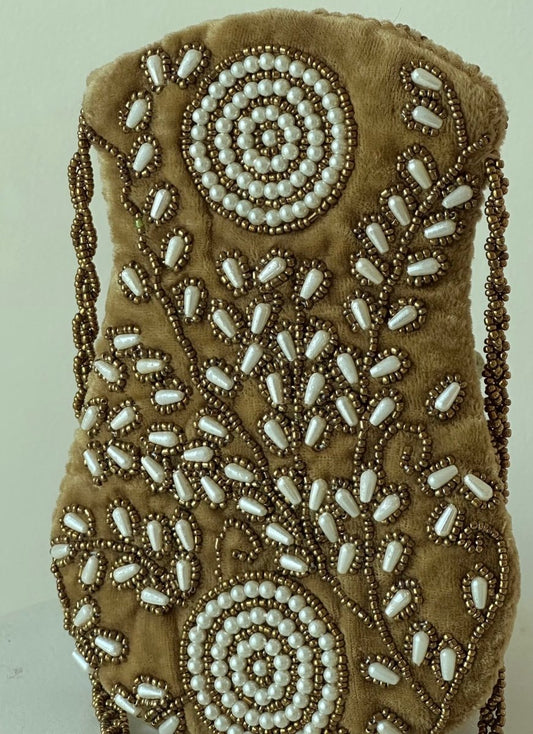 Gold Pearl work potli purse girls - Amal Ayub