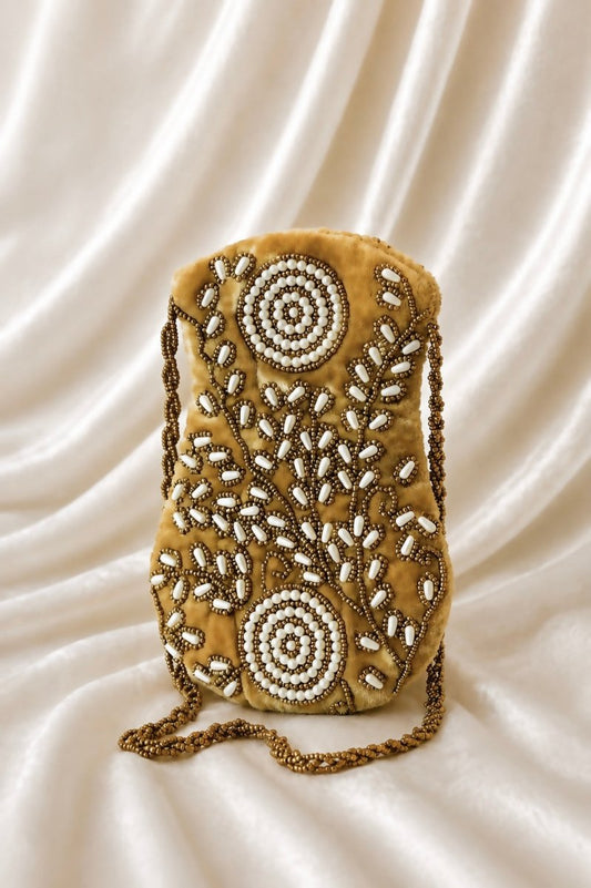 Gold Pearl work potli| Wedding - Amal Ayub