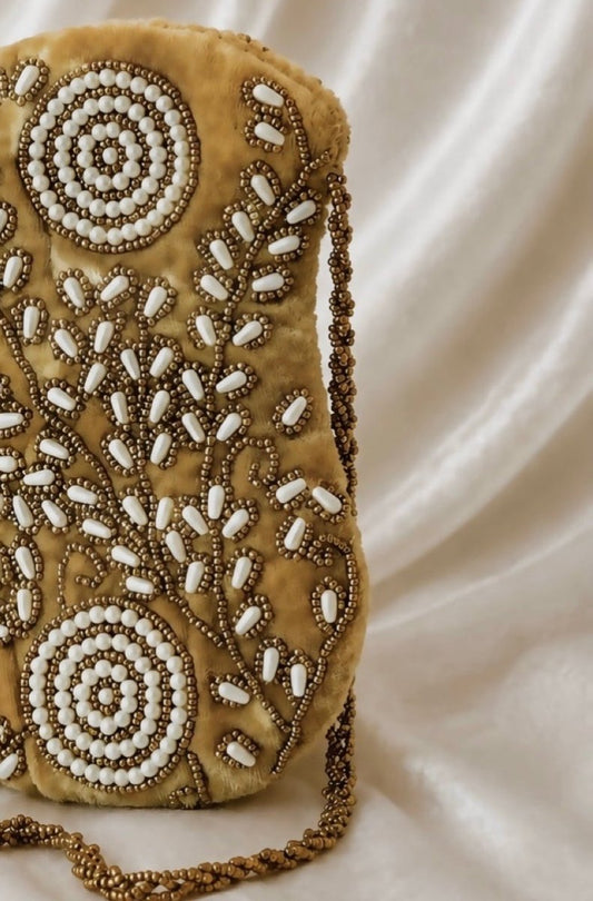 Gold Pearl work potli| Wedding - Amal Ayub